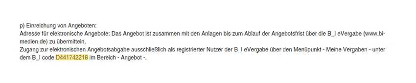 ID im Bekanntmachungstext: