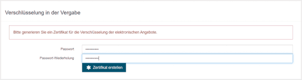 Bild 2: Schaltfläche "Zertifikat erstellen" ist anwählbar