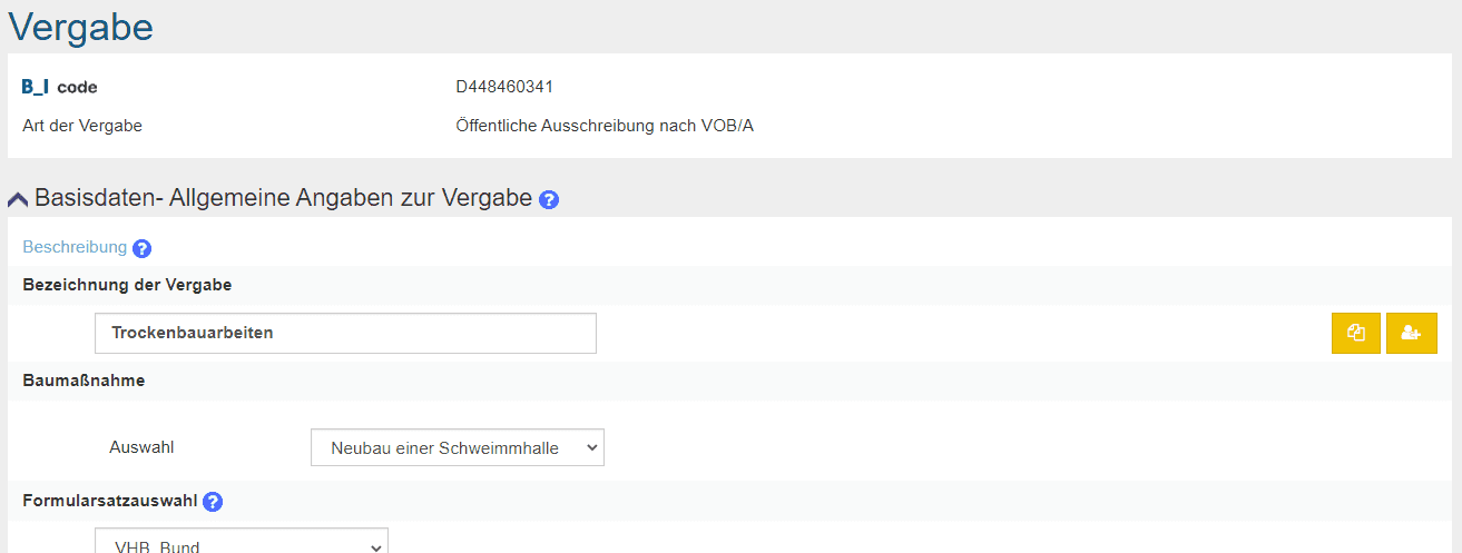 Bild 16: Menüpunkt "Vorbereitung", Register "Basisdaten"