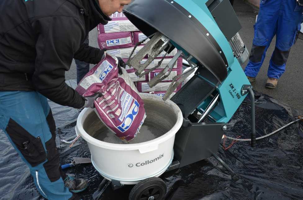 Betonsanierung: Die richtige Mischtechik für Zementmörtel