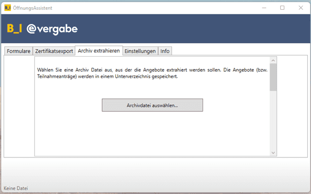 Bild 6: Register Archiv extrahieren