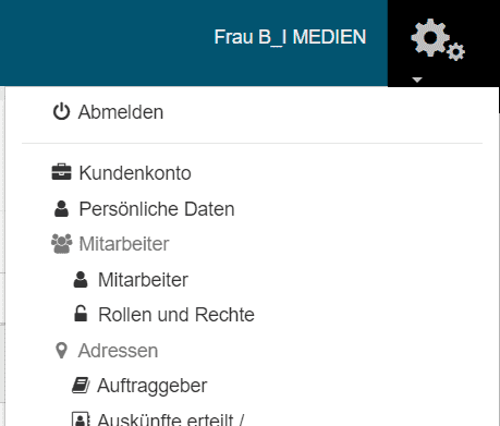 Bild 1: Menü Verwaltung