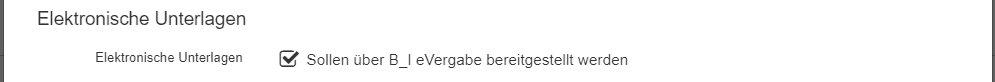 Bild 11: Schritt 6: Weitere Angaben zur Vergabe - elektronische Vergabeunterlagen über B_I eVergabe