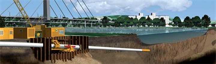 Schematische Darstellung des Direct Pipe-Verfahrens. Bild: Herrenknecht