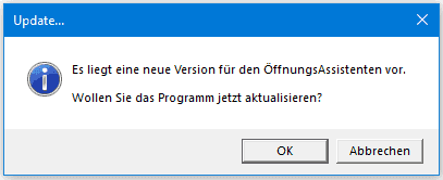 Bild 3: Neue Version des B_I öffnungsassistenten verfügbar