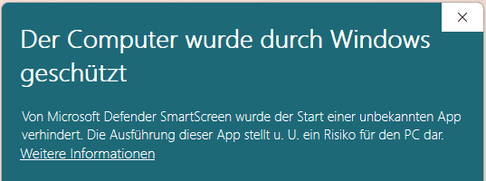Bild 4: Warnung bei der Installation