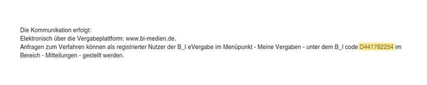 ID im Bekanntmachungstext: